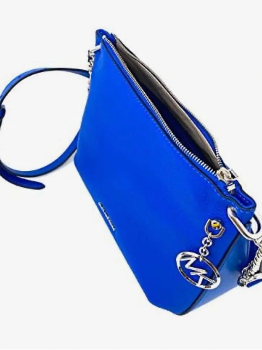 Michael Kors Lillie Large Messenger Leather Bag, Grecian Blue, Blue